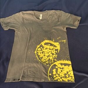 American Apparel Charcoal Tee with Mustard Graphic